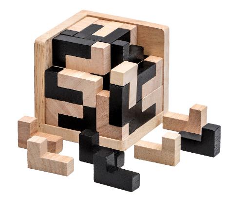 Creative 3D Wooden Cube Puzzle Luban Interlocking